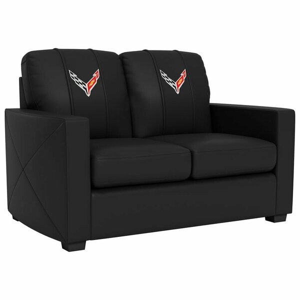 Dreamseat Silver Loveseat with Corvette Symbol Logo XZ7759003LSCDBK-PSGMC61075